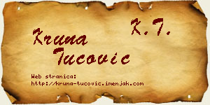 Kruna Tucović vizit kartica